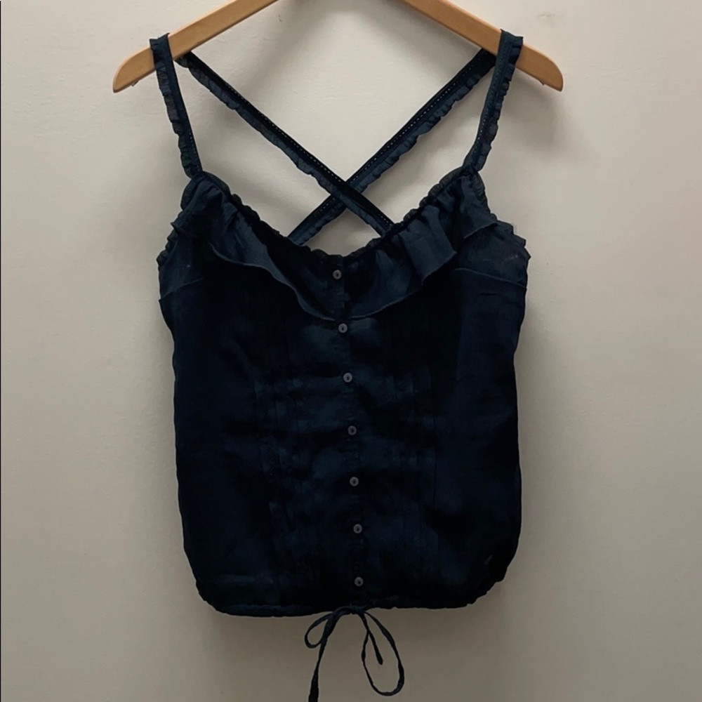 Abercrombie Navy Flowy Tank Top